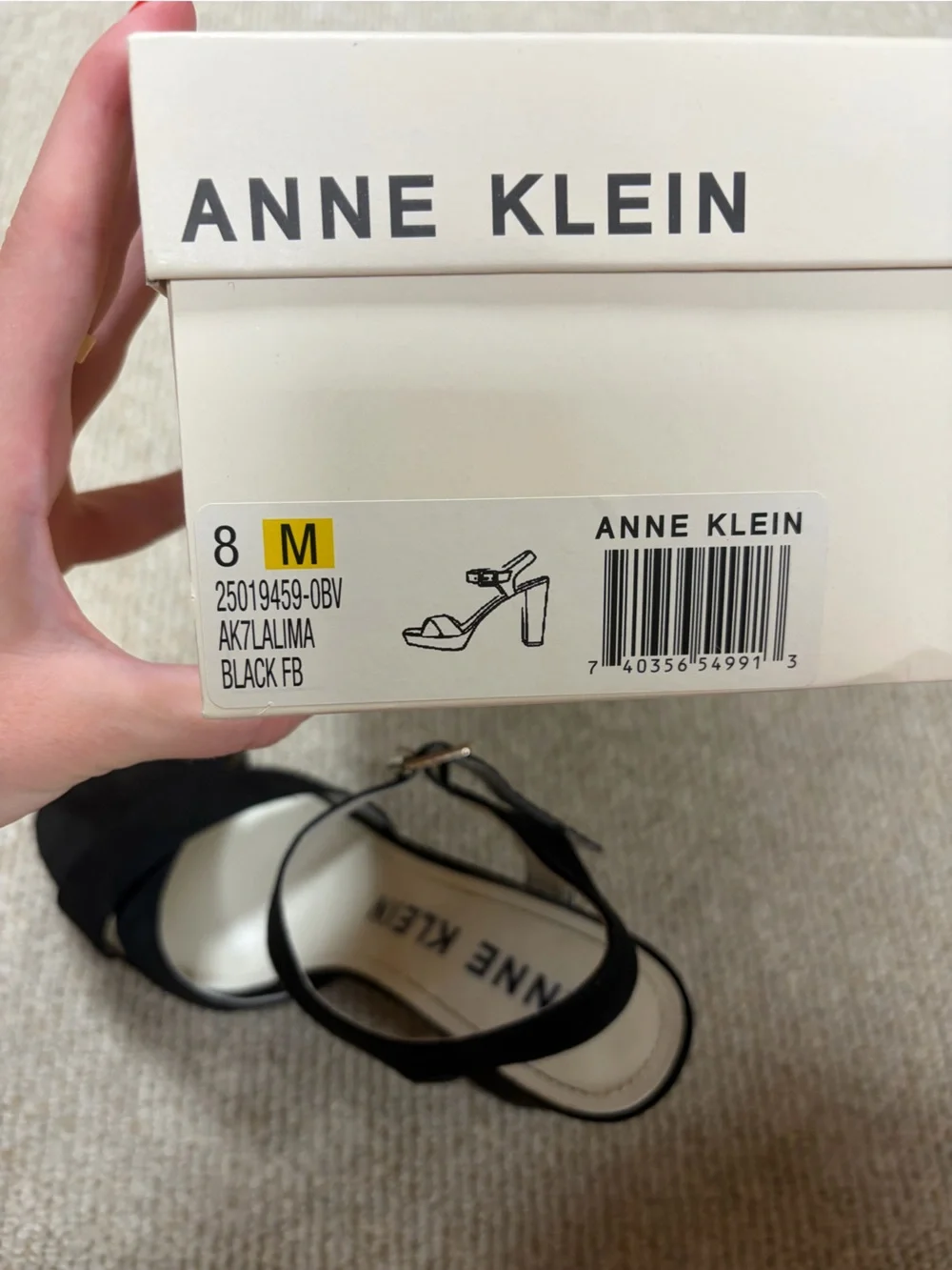 Anne Klein Suede Black Platform Heels